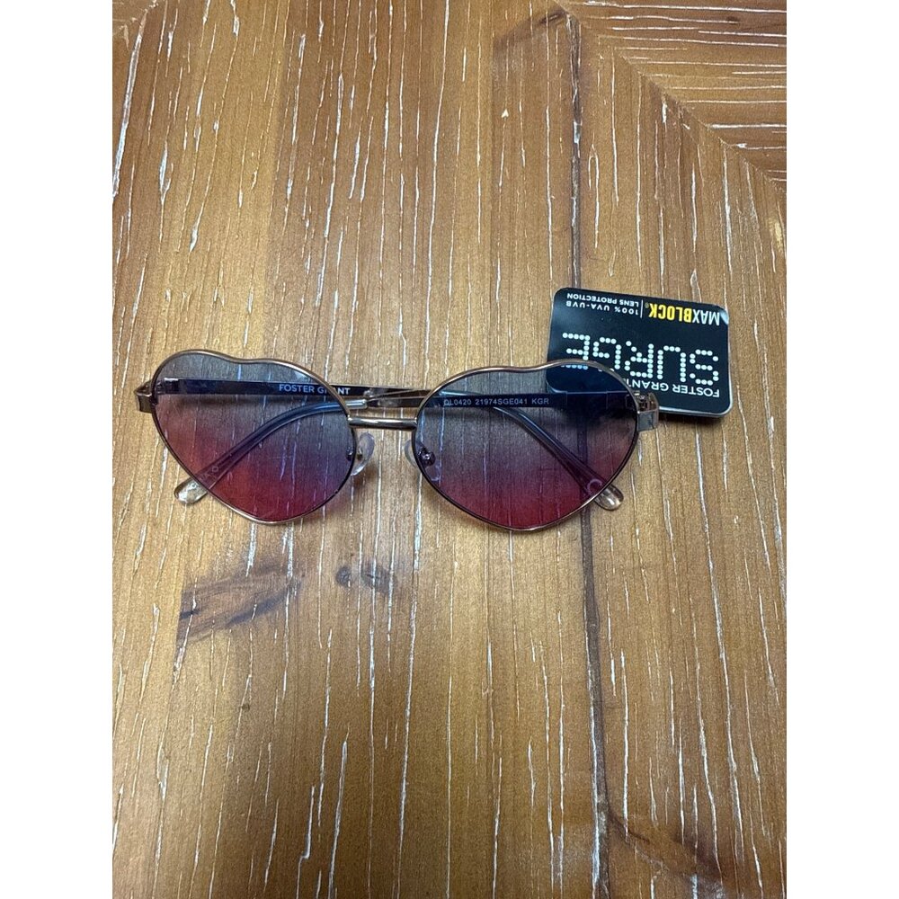 Foster Grant Surge Rimless Heart Sunglasses With Gradient Pink Lenses & 100% UVA - Picture 4 of 12